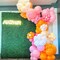155Pcs Daisy Balloon Arch Garland Kit - Macaron Pink, Yellow, Retro Orange, White Heart Balloons, with Plum Clip and Daisy-Shaped Flowers for Groovy Party Decor, Daisy Theme Wedding, Birthday, and Baby Shower